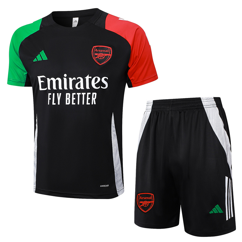 24/25 Arsenal Black Training Set Shirt and Shorts