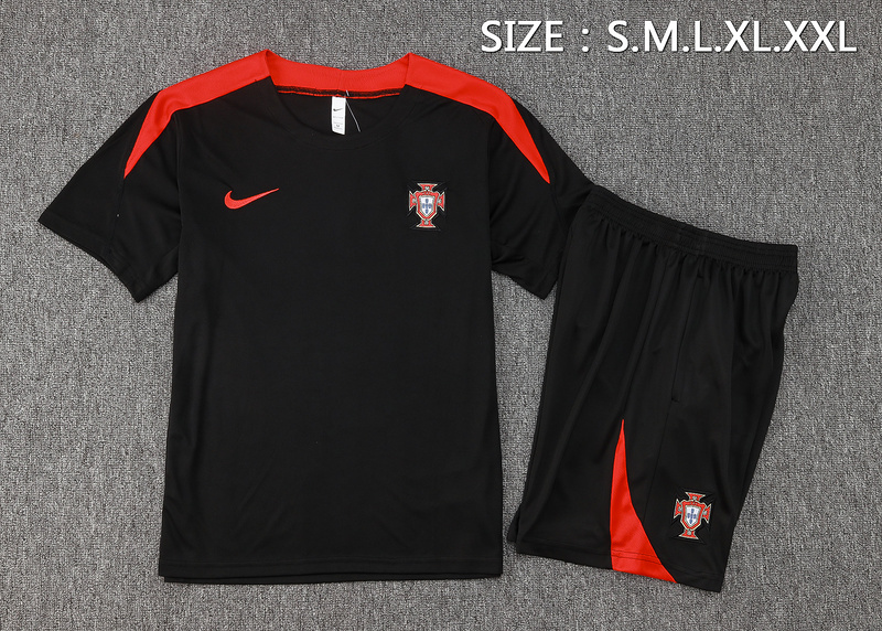24/25 Portugal Black Training Set Shirt and Shorts