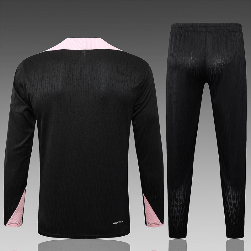 24/25 Paris Black Long-sleeved half-pull training kit Football team kit