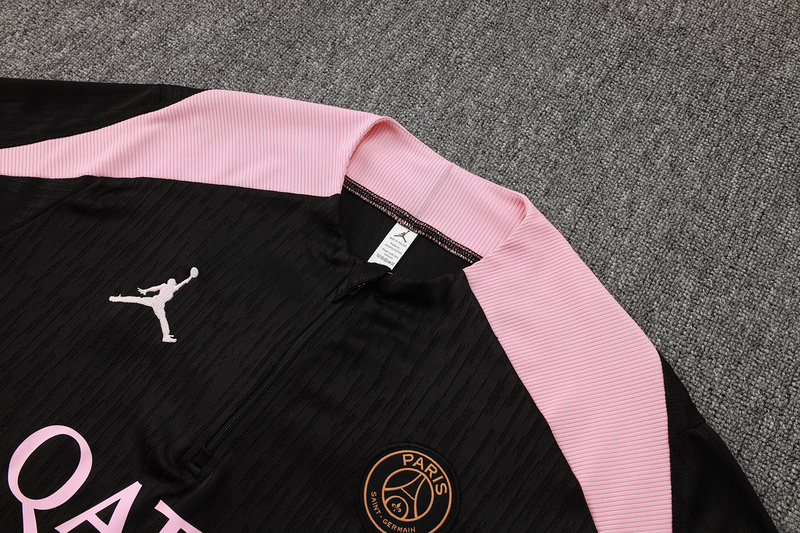 24/25 Paris Black Long-sleeved half-pull training kit Football team kit