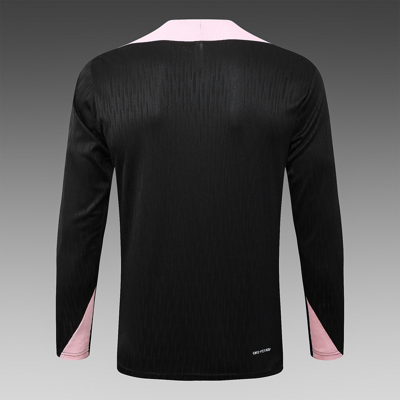 24/25 Paris Black Long-sleeved half-pull training kit Football team kit