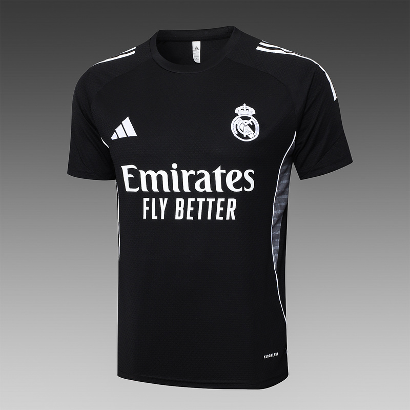 24/25 Real Madrid Black Training Set Shirt and Shorts