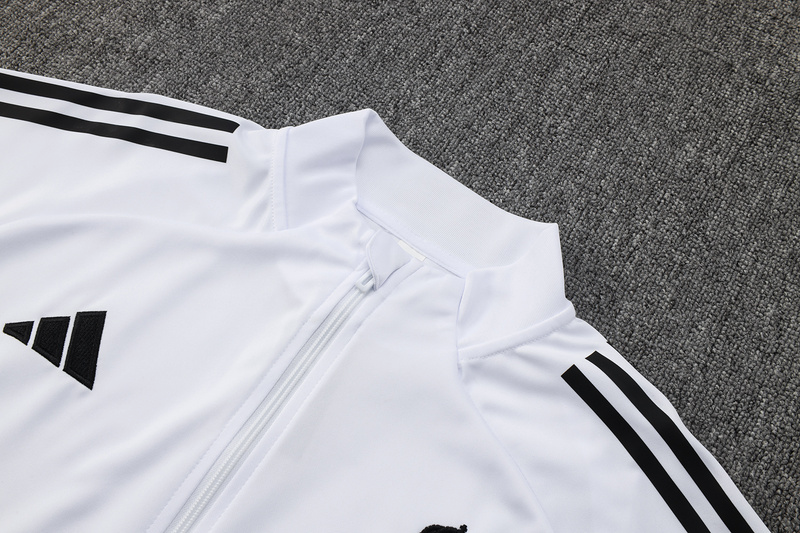2024/25 Real Madrid White Jacket Training Suit Set Football Team Shirt Sports Fashion