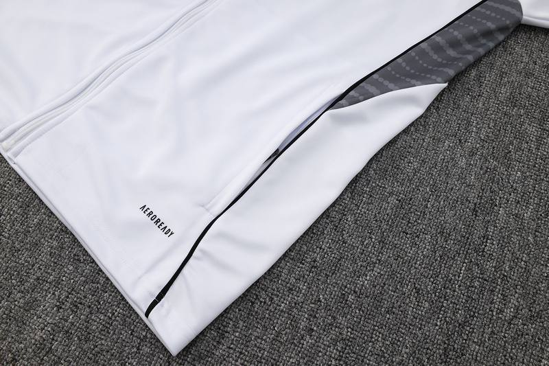 2024/25 Real Madrid White Jacket Training Suit Set Football Team Shirt Sports Fashion