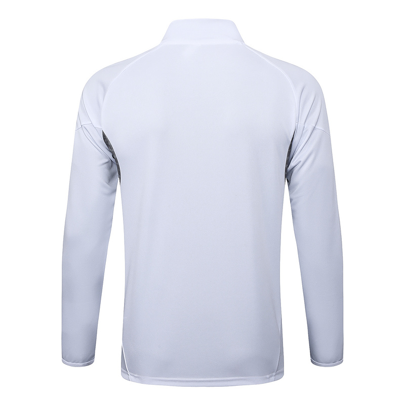 2024/25 Real Madrid White Jacket Training Suit Set Football Team Shirt Sports Fashion