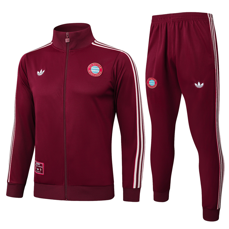 2024/25 Bayern Munich Red Jacket Training Suit Set Football Team Shirt Sports Fashion