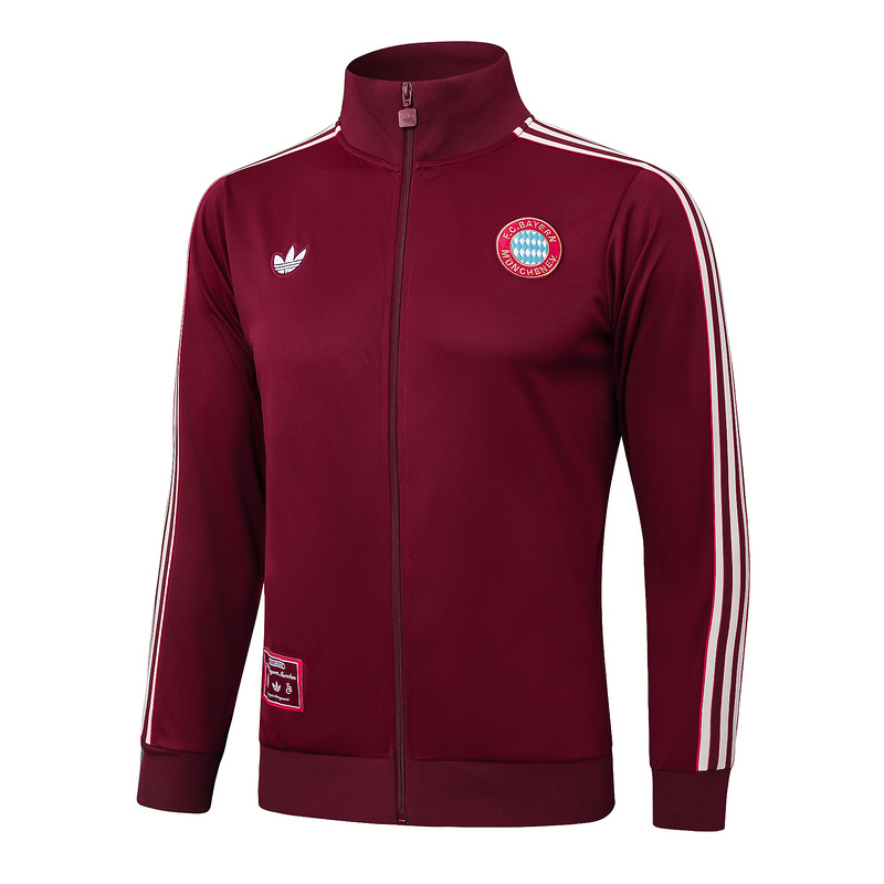 2024/25 Bayern Munich Red Jacket Training Suit Set Football Team Shirt Sports Fashion