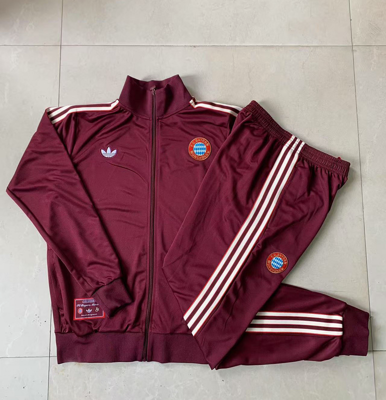 2024/25 Bayern Munich Red Jacket Training Suit Set Football Team Shirt Sports Fashion