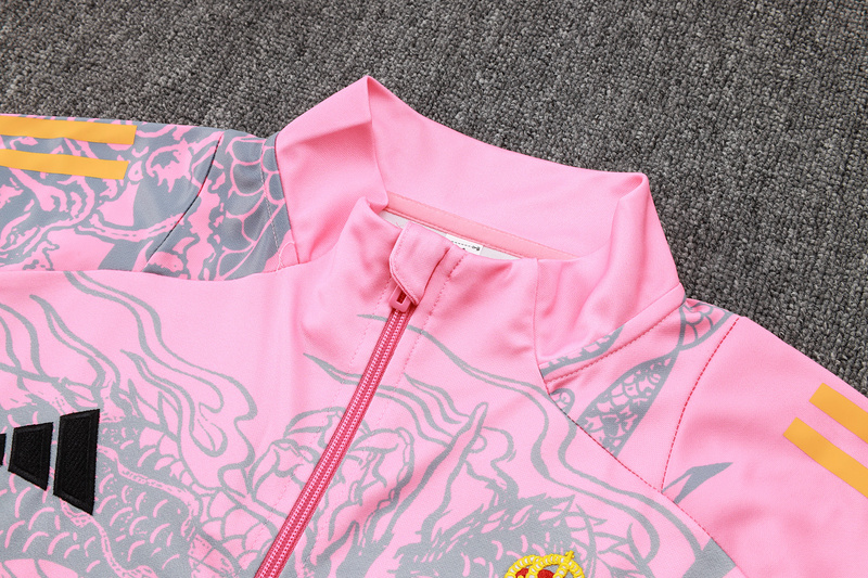 2024/25 Real Madrid Pink Jacket Training Suit Set Football Team Shirt Sports Fashion