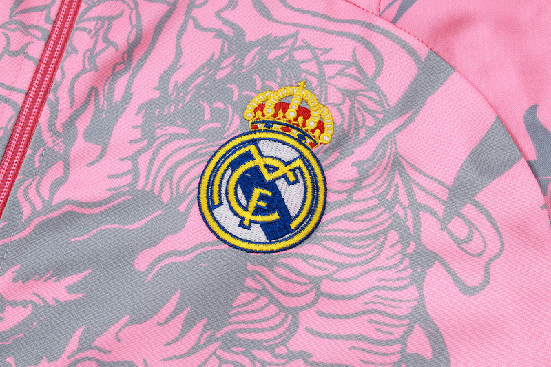 2024/25 Real Madrid Pink Jacket Training Suit Set Football Team Shirt Sports Fashion