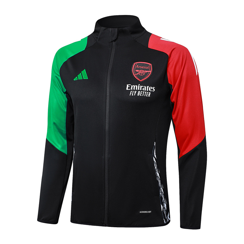 2024/25 Arsenal Black Jacket Training Suit Set Football Team Shirt Sports Fashion