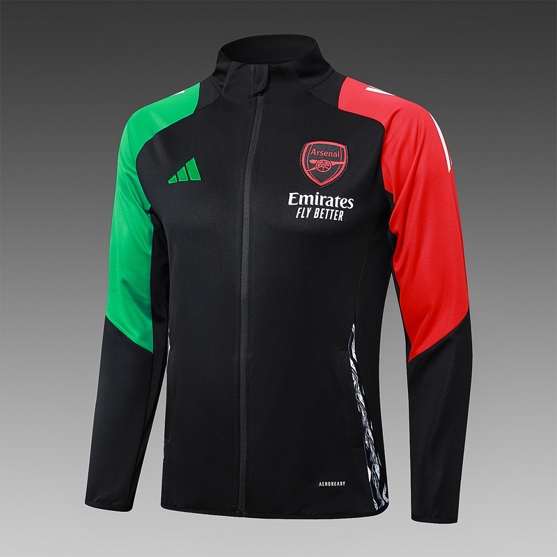 2024/25 Arsenal Black Jacket Training Suit Set Football Team Shirt Sports Fashion