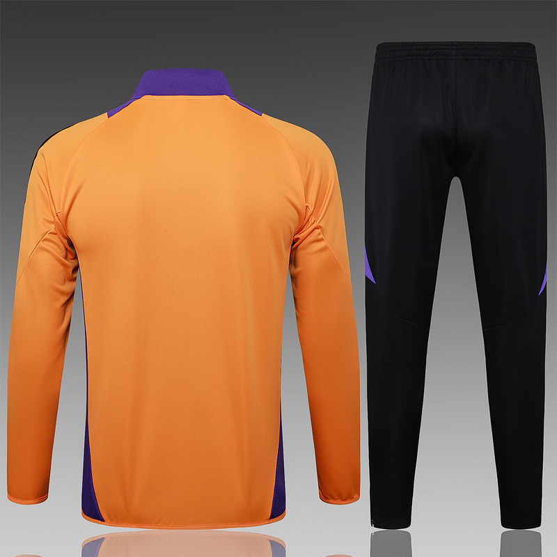 2024/25 Real Madrid Yellow Jacket Training Suit Set Football Team Shirt Sports Fashion