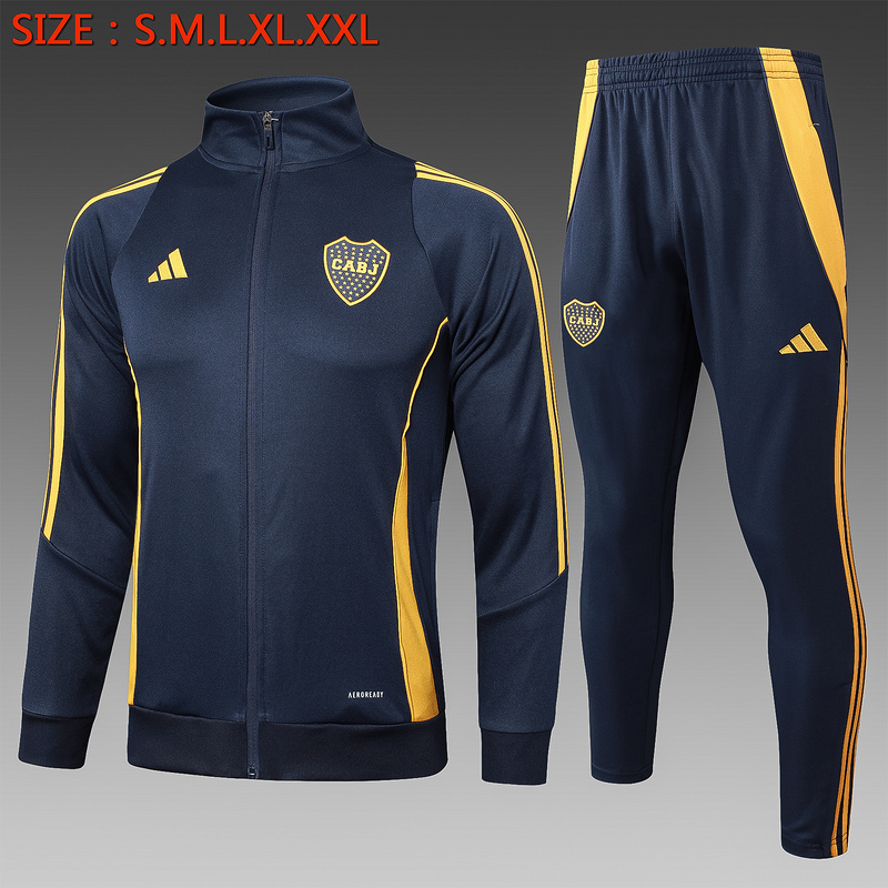 2024/25 Boca Dark grey Jacket Training Suit Set Football Team Shirt Sports Fashion