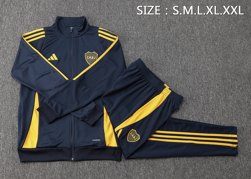 2024/25 Boca Dark grey Jacket Training Suit Set Football Team Shirt Sports Fashion