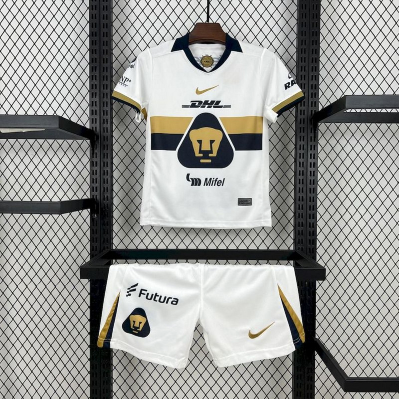 2025/26 Pumas UNAM Home jersey Kid Kits Size 16-28