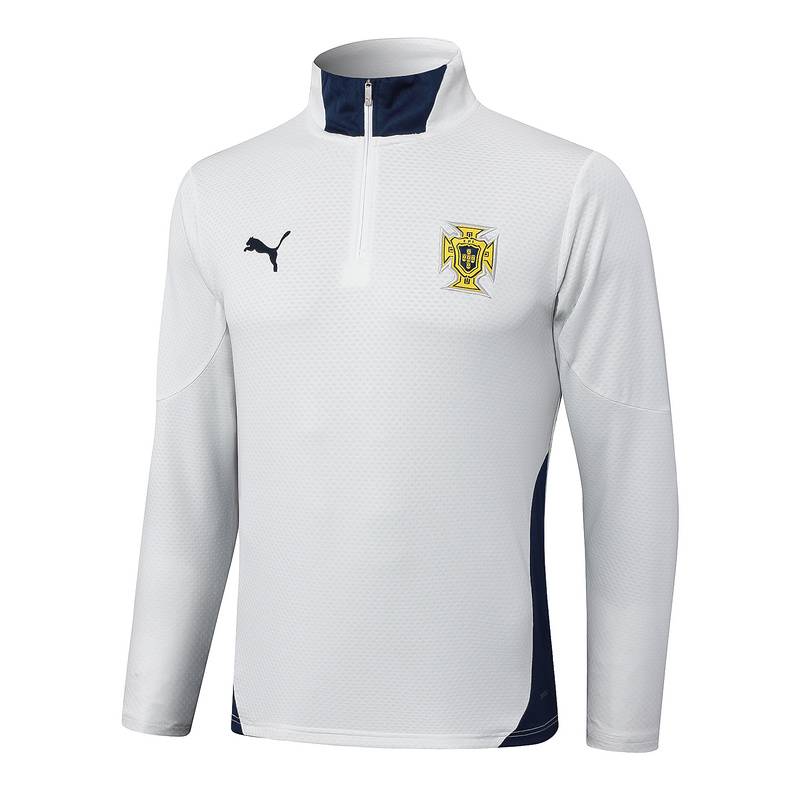 2024/25 Portugal Off white Long-sleeved half-pull training kit Football team kit