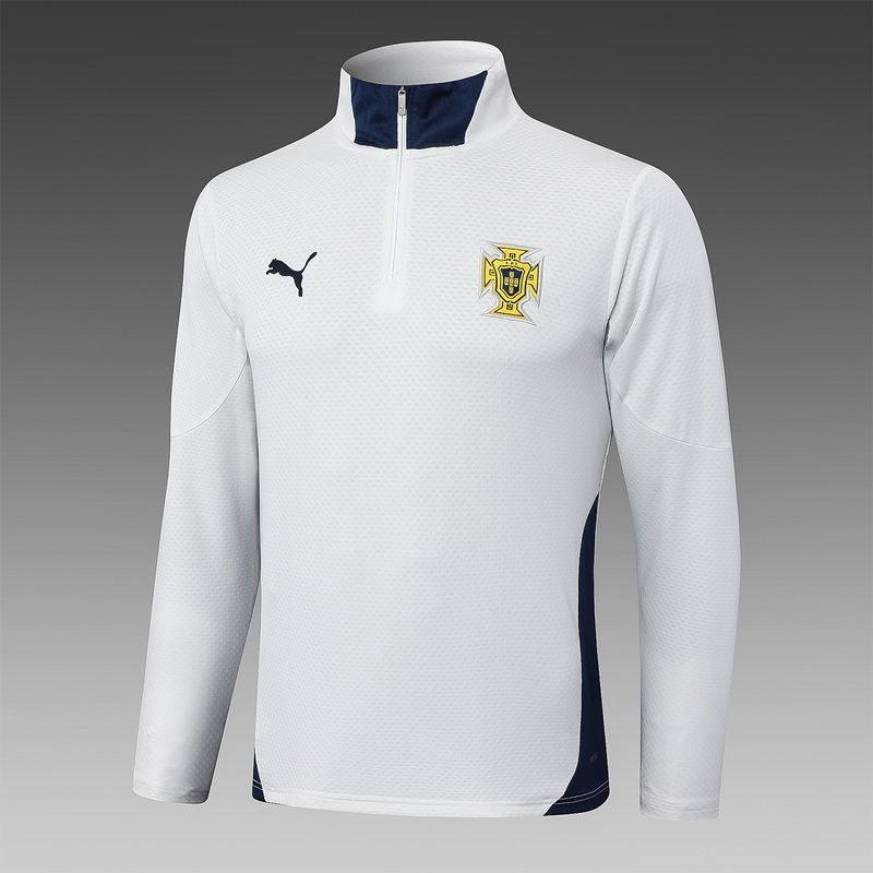 2024/25 Portugal Off white Long-sleeved half-pull training kit Football team kit