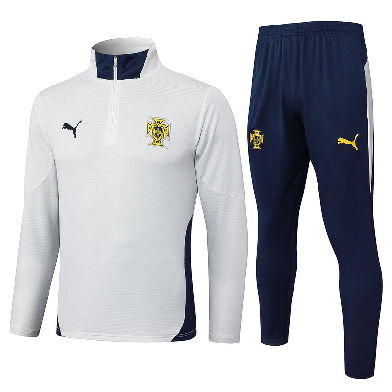 2024/25 Portugal Off white Long-sleeved half-pull training kit Football team kit