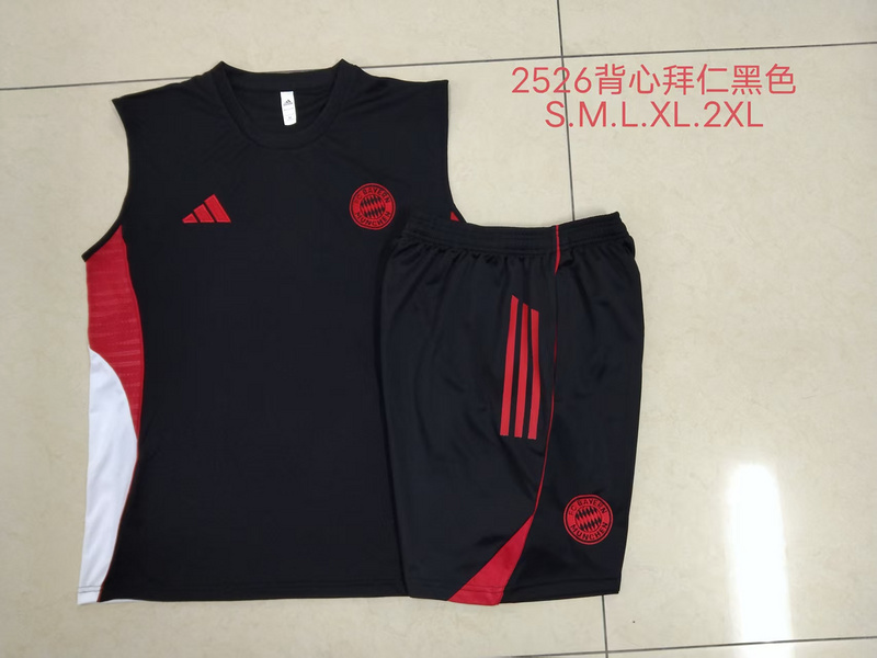 2025/26 Bayern Munich Black Training Set Shirt and Shorts