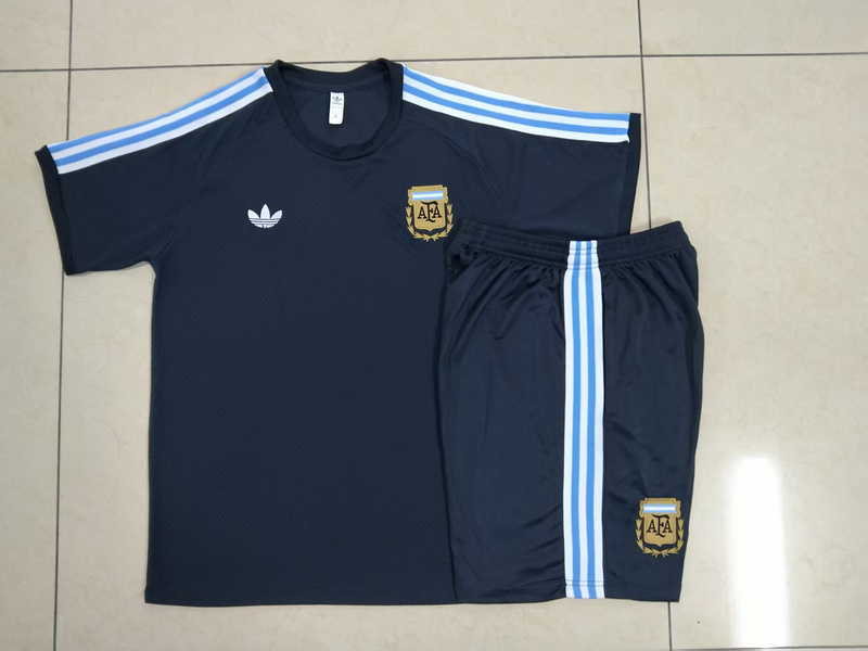 2025/26 Argentina Dark grey Training Set Shirt and Shorts