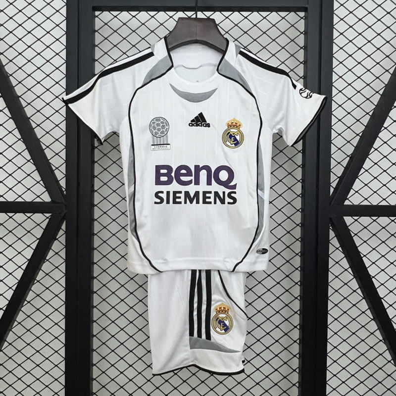 Retro Real Madrid 06/07 Home jersey Kid Kits Size 16-28