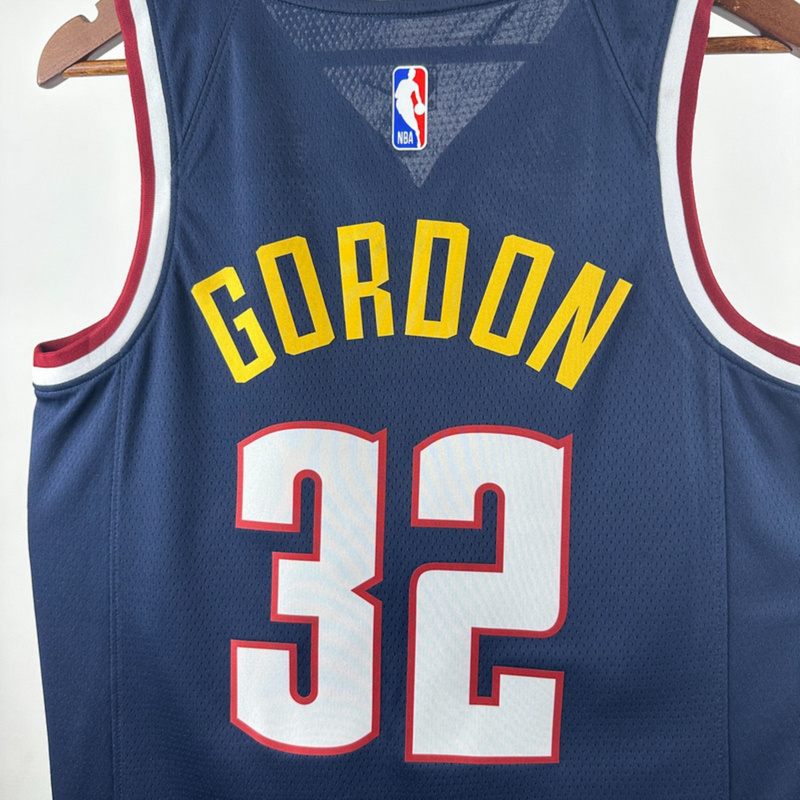 NBA Denver Nuggets V-Neck Dark Blue jersey GORDON#32 S-XXL