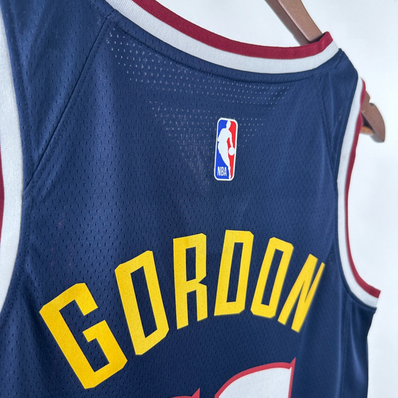 NBA Denver Nuggets V-Neck Dark Blue jersey GORDON#32 S-XXL