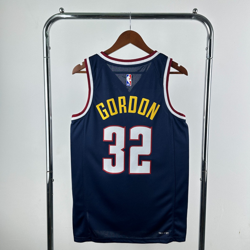 NBA Denver Nuggets V-Neck Dark Blue jersey GORDON#32 S-XXL