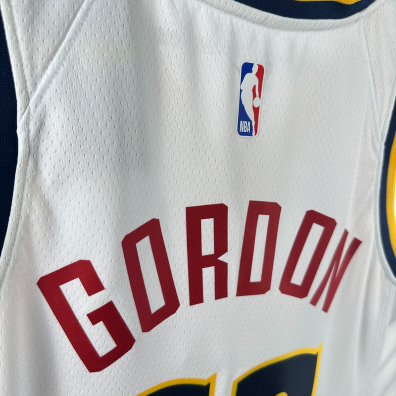 NBA Denver Nuggets V-Neck White jersey GORDON#32 S-XXL