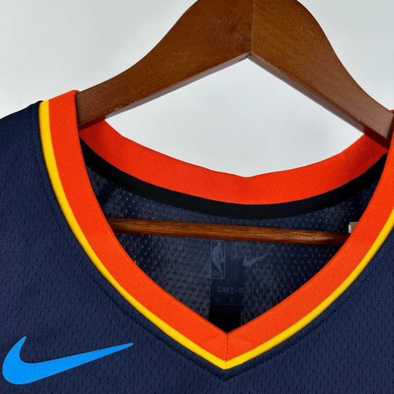 NBA Oklahoma City Thunder 24/25 City Edition V-Neck Black Jersey WILLIAMS#8 S-XXL