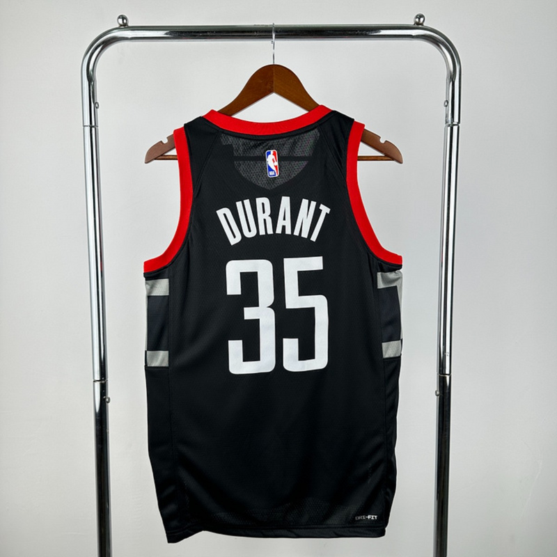 NBA Houston Rockets 2024 V-Neck Balck Jersey DURANT#35 S-XXL