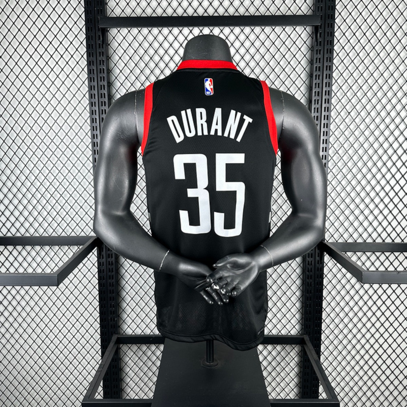 NBA Houston Rockets 2024 V-Neck Balck Jersey DURANT#35 S-XXL