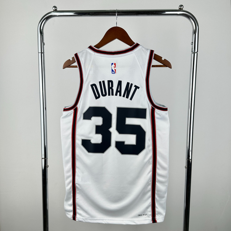 NBA Houston Rockets 2025 V-Neck City Edtion White Jersey DURANT#35 S-XXL