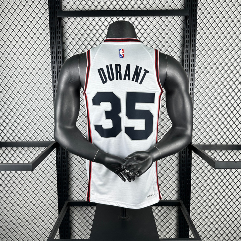 NBA Houston Rockets 2025 V-Neck City Edtion White Jersey DURANT#35 S-XXL