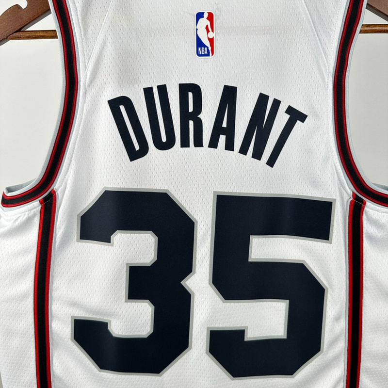 NBA Houston Rockets 2025 V-Neck City Edtion White Jersey DURANT#35 S-XXL