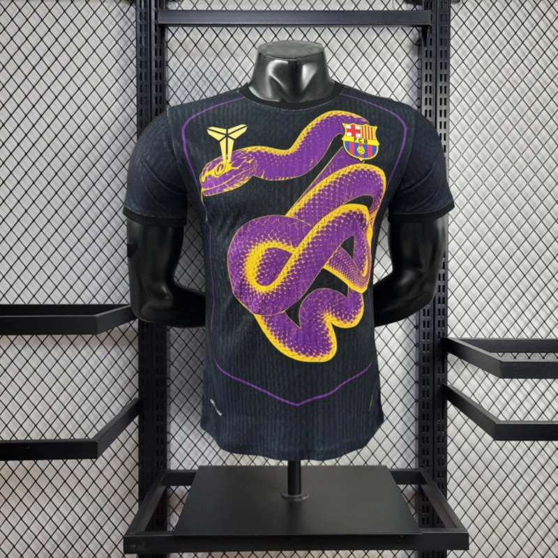 2025/26 Barcelona x Black Manba Special Edition Black Jersey Player Version