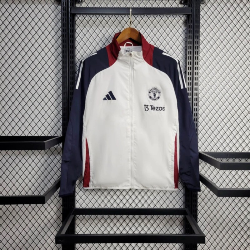 2025 Manchester United White Windbreaker Sport Unifom jersey Sport Unifom