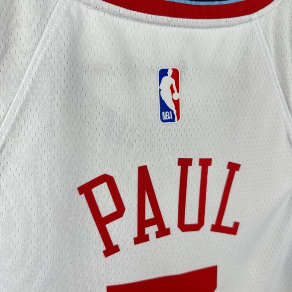 NBA Los Angeles Clippers 24/25 Round Neck White Jersey PAUL#3 S-XXL