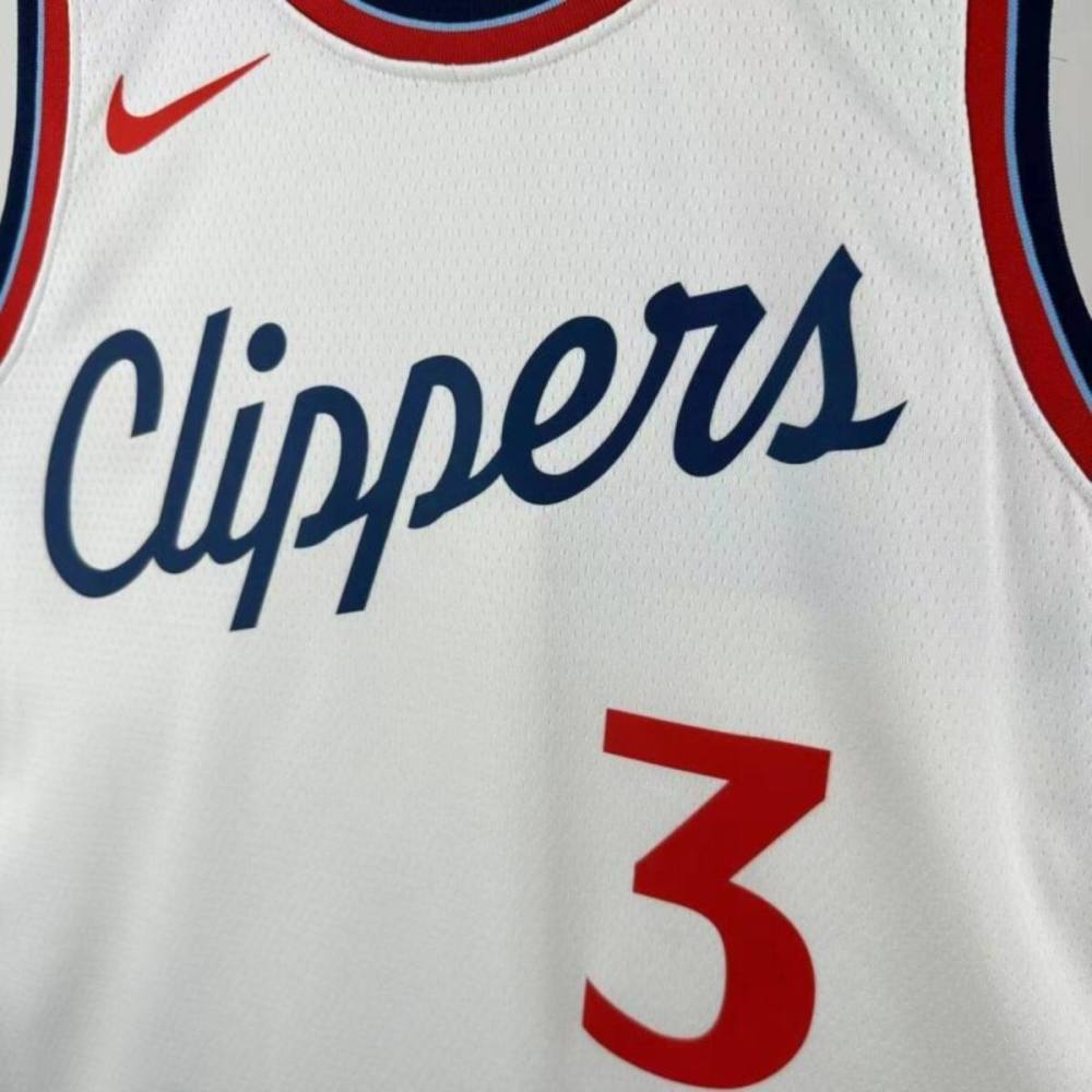 NBA Los Angeles Clippers 24/25 Round Neck White Jersey PAUL#3 S-XXL