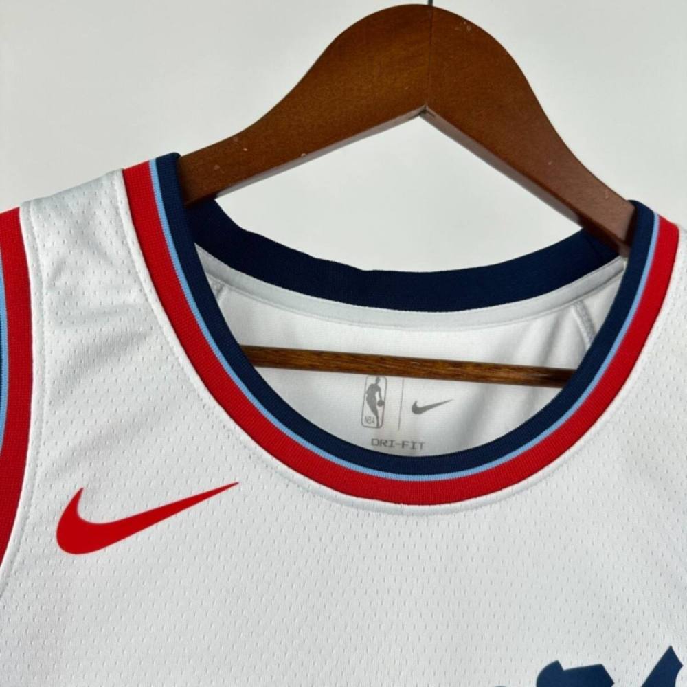 NBA Los Angeles Clippers 24/25 Round Neck White Jersey PAUL#3 S-XXL