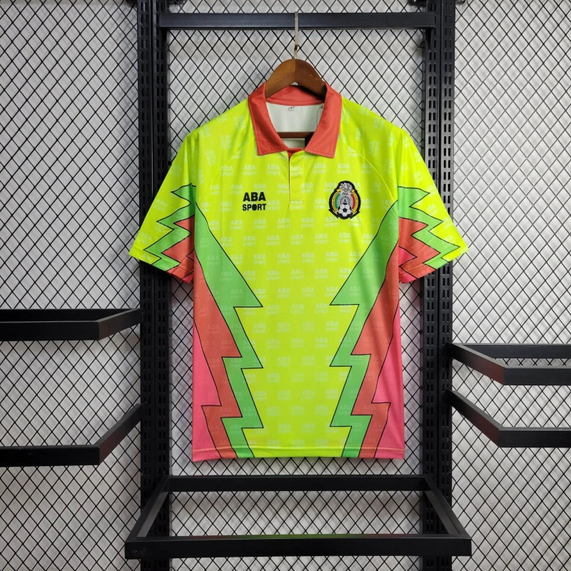 Retro Mexico 1995 Goalkeeper Green jersey Fan Version CAMPOS Number 9
