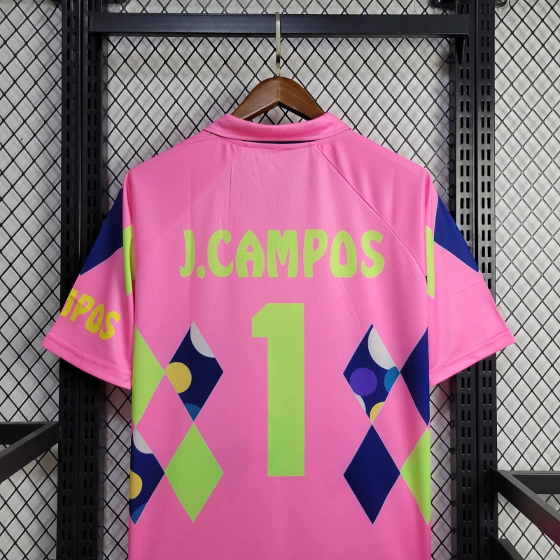 Retro Mexico 1995 Goalkeeper Pink jersey Fan Version J.CAMPOS Number 1