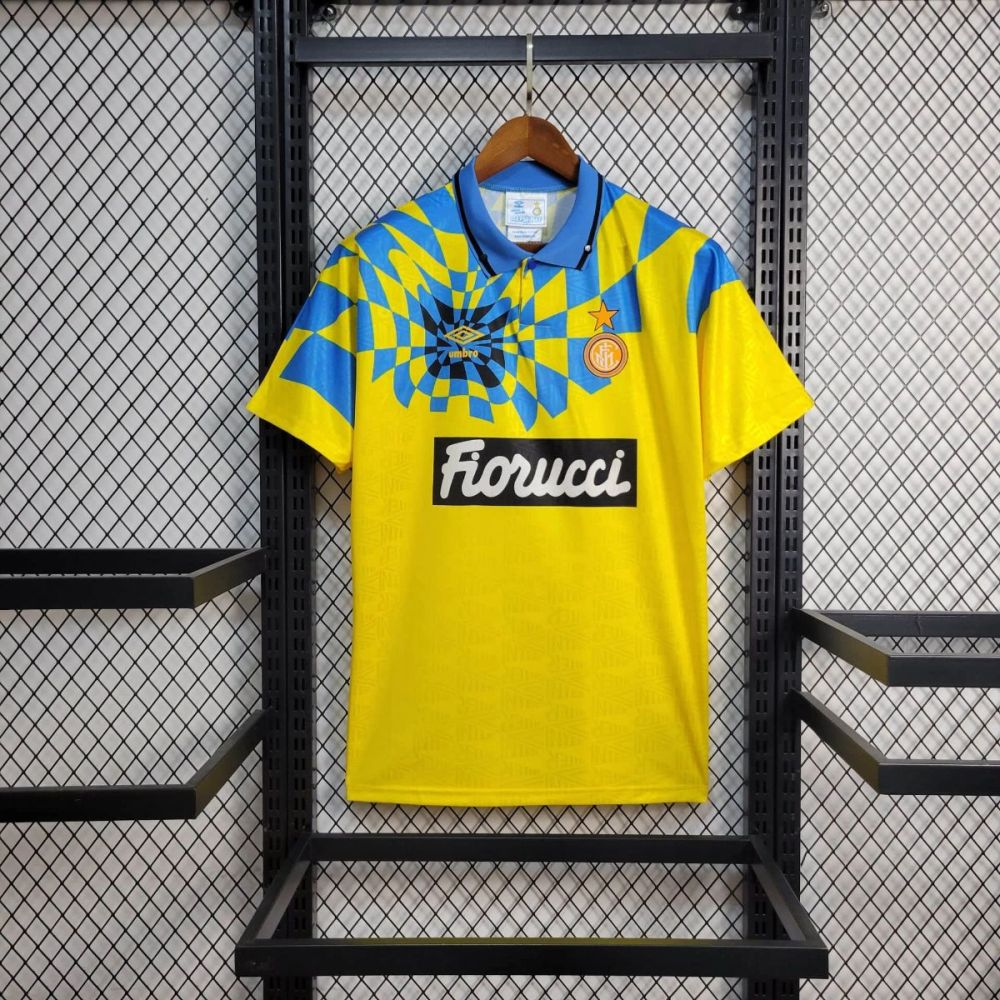 Retro Inter Milan 1992/94 Second Away Yellow jersey Fan Version