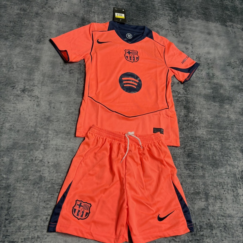 2025/26 Barcelona Second Away jersey kids Kits size: 16-28