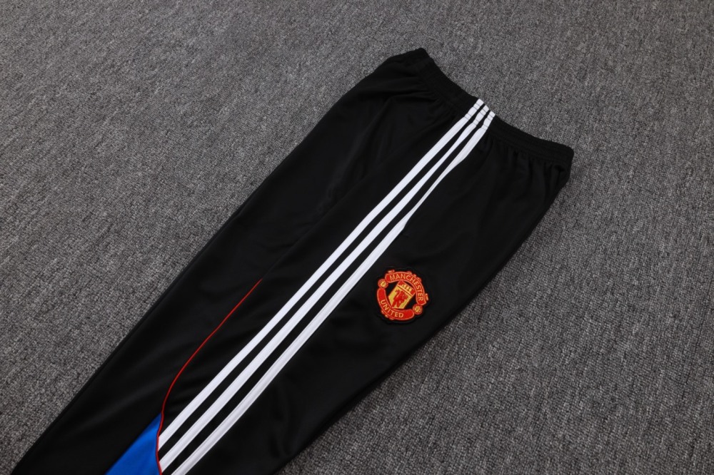 202526 Manchester United Bright Blue Long-sleeved half-pull training kit Football team kit