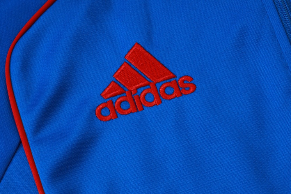 202526 Manchester United Bright Blue Long-sleeved half-pull training kit Football team kit