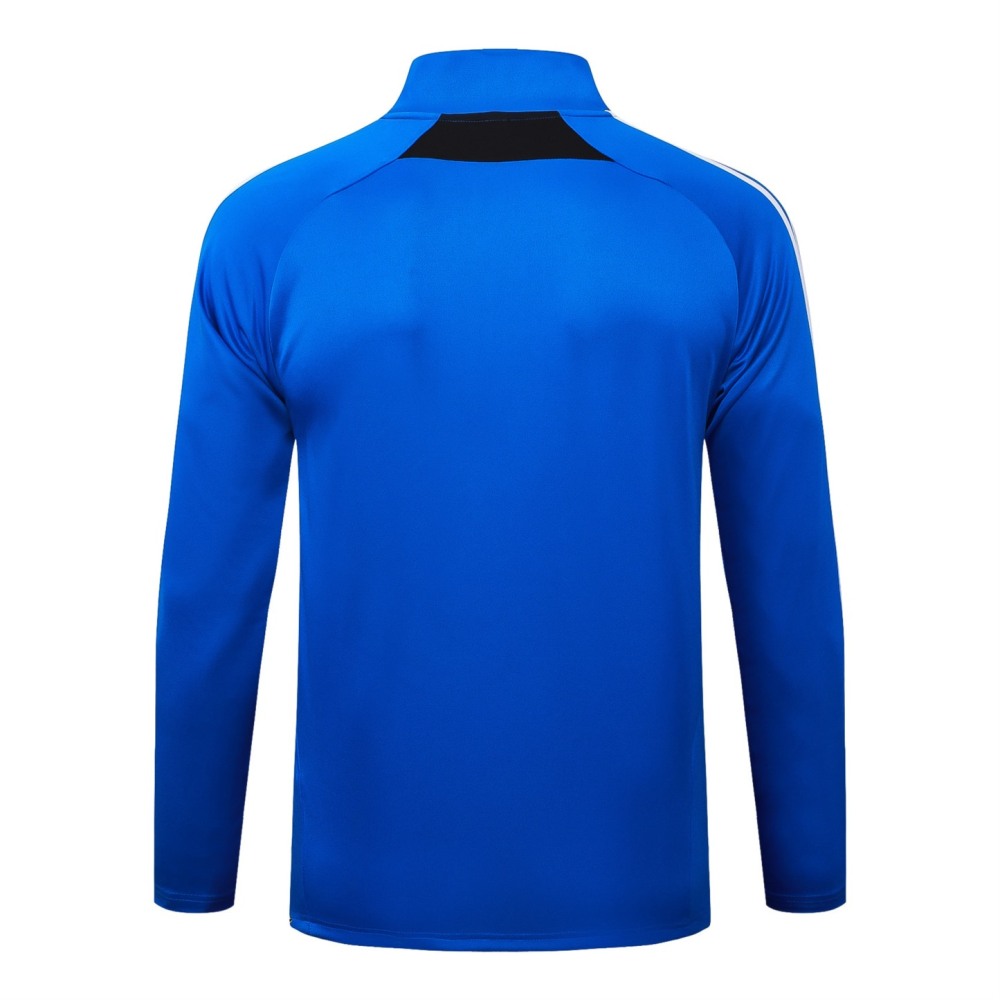 202526 Manchester United Bright Blue Long-sleeved half-pull training kit Football team kit