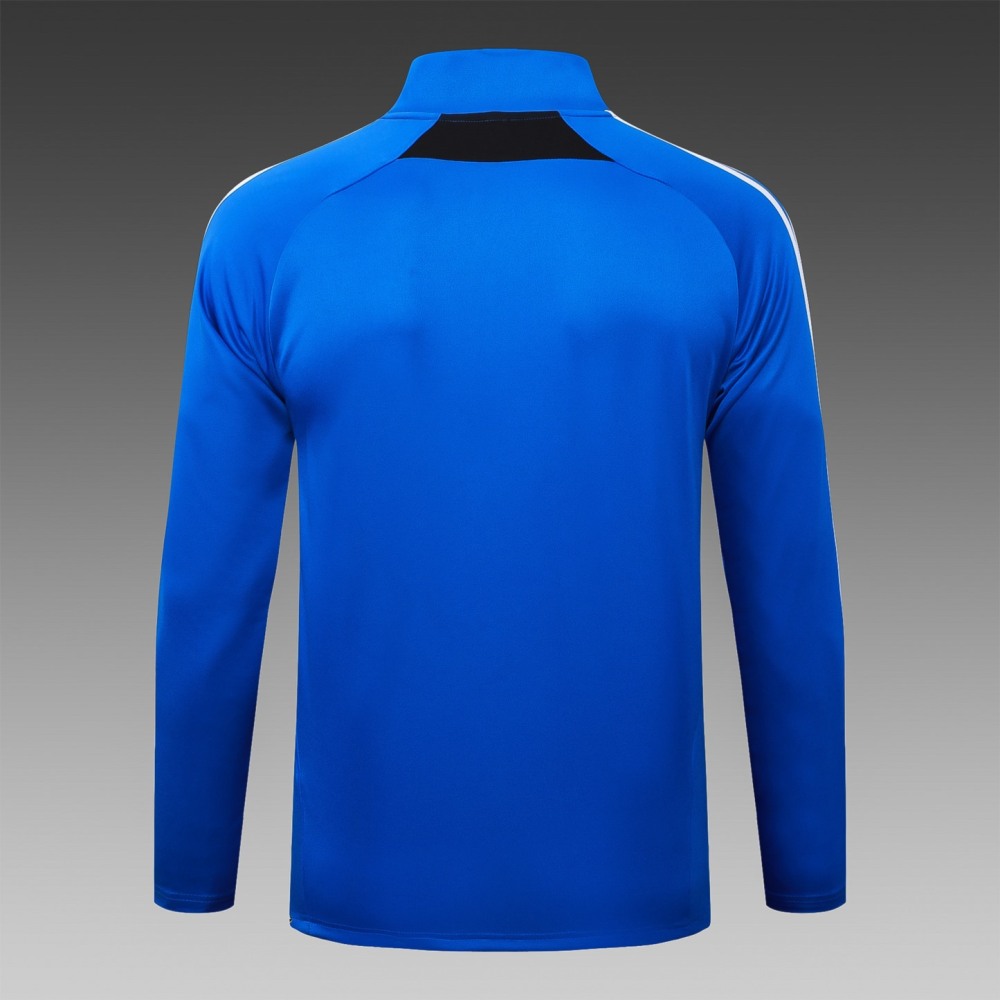 202526 Manchester United Bright Blue Long-sleeved half-pull training kit Football team kit