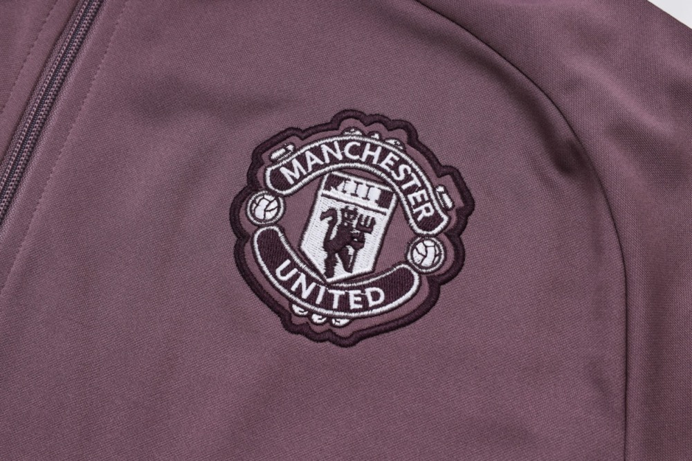 2025/26 Manchester United Dusty Purple Jacket Training Suit Set Football Team Shirt Sports Fashion